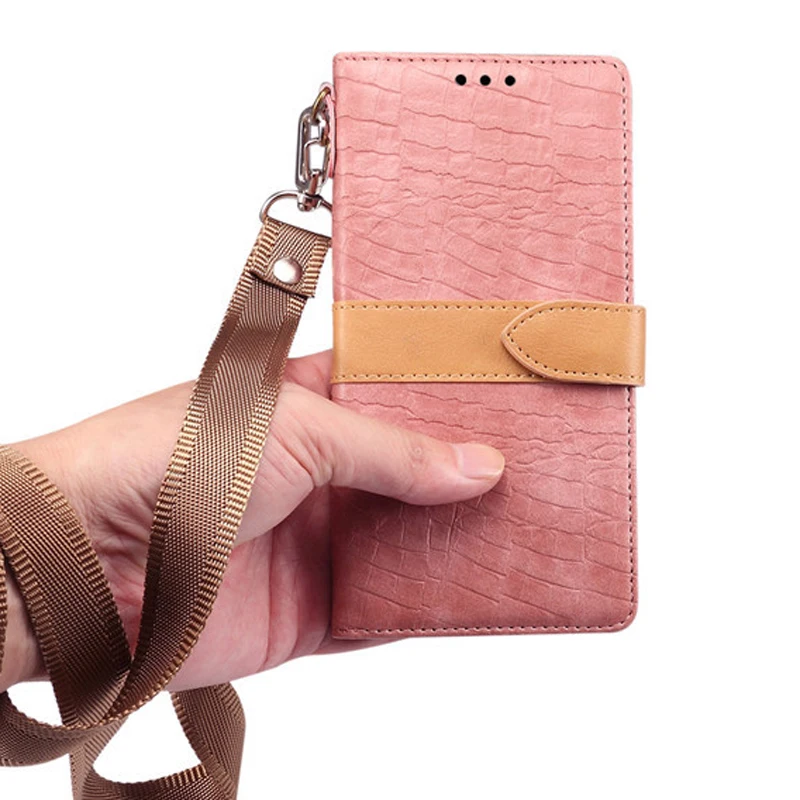 

Luxury High Quality Crocodile Pattern Leather Flip Cover Wallet Case For iPhone XS Max XR X 8 7 6 6S Plus Cases With Lanyard