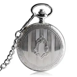 Yisuya Серебряный Щит Полный Охотник Для мужчин карманные часы брелок кулон цепи Для женщин Мода автоматические механические стимпанк Винтаж