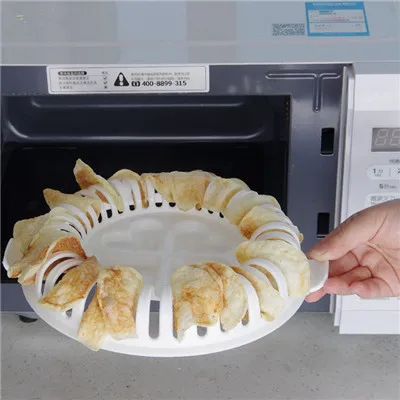 Cheap 1PC DIY Microwave Oven Baked Potato Chips Roaster Potato Chips Cutting Device For Kitchen Plastic Homemade Machine OK 0406
