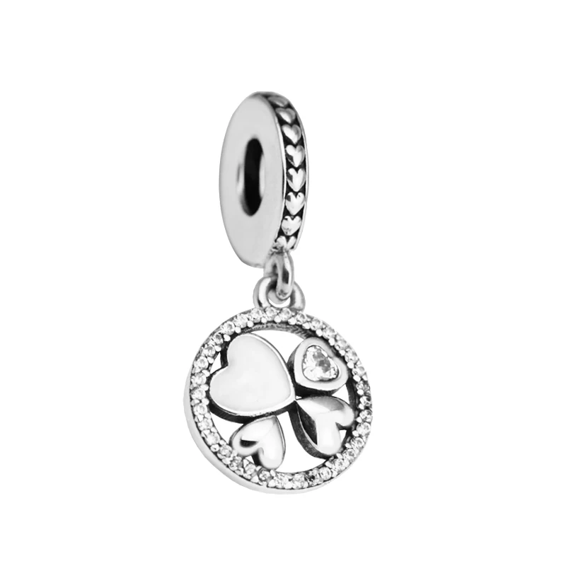 

Hearts of Love Dangle Paved Bead Fit European Charms Bracelets 925 Sterling-Silver-Jewelry Mother's Day DIY Fine Jewelry FL560