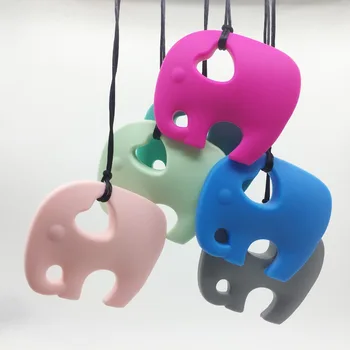 

15pcs /lot NEW Silicone Teething Necklace large elephant Pendant -100% Non Toxic BPA Free 100% Food grade Chewable Silicone