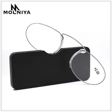 Зажим для носа, очки для чтения, Для мужчин простой Сверхлегкий Портативный очки Для женщин ультратонкий коробка для карт+ 1,0,+ 1,5,+ 2,0,+ 2,5,+ 3,0