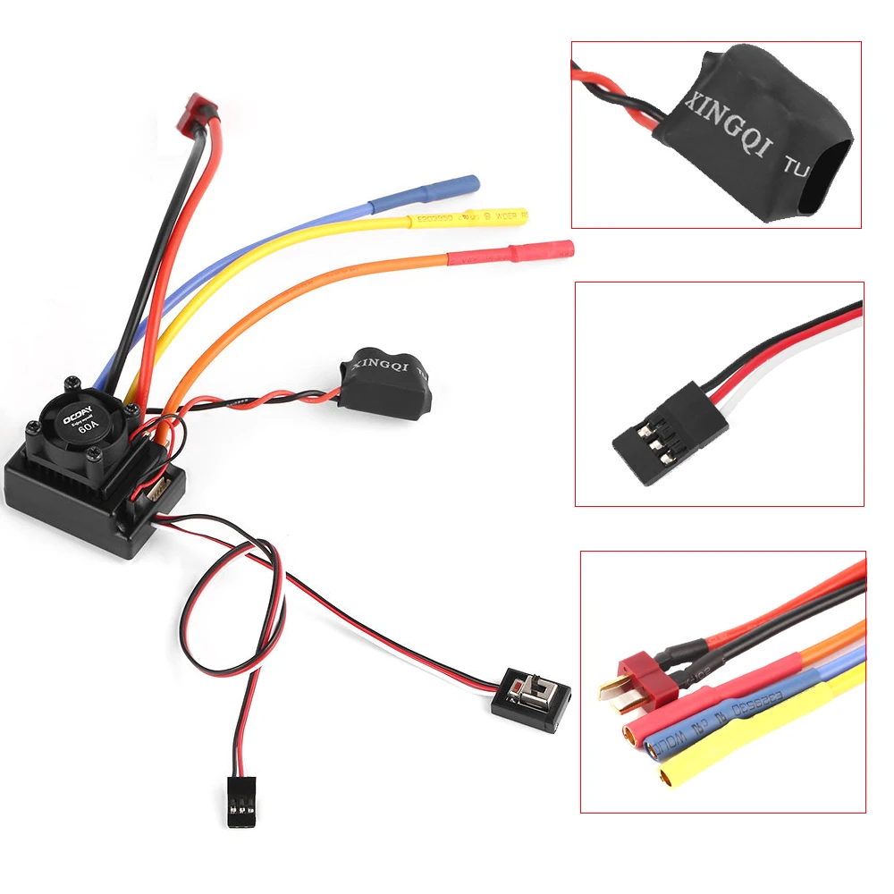 

1pcs OCDAY Sense/No Sense Brushless Motor & 60A ESC for 1/10 RC Car Truck Off-road Low Voltage Cut-off Protection Universal