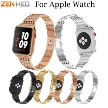 Замена металла часы ремешок для Apple Watch полосы 38 мм/42 мм регулируемый Нержавеющая сталь ремешок для iwatch серии 3 2 1 браслет