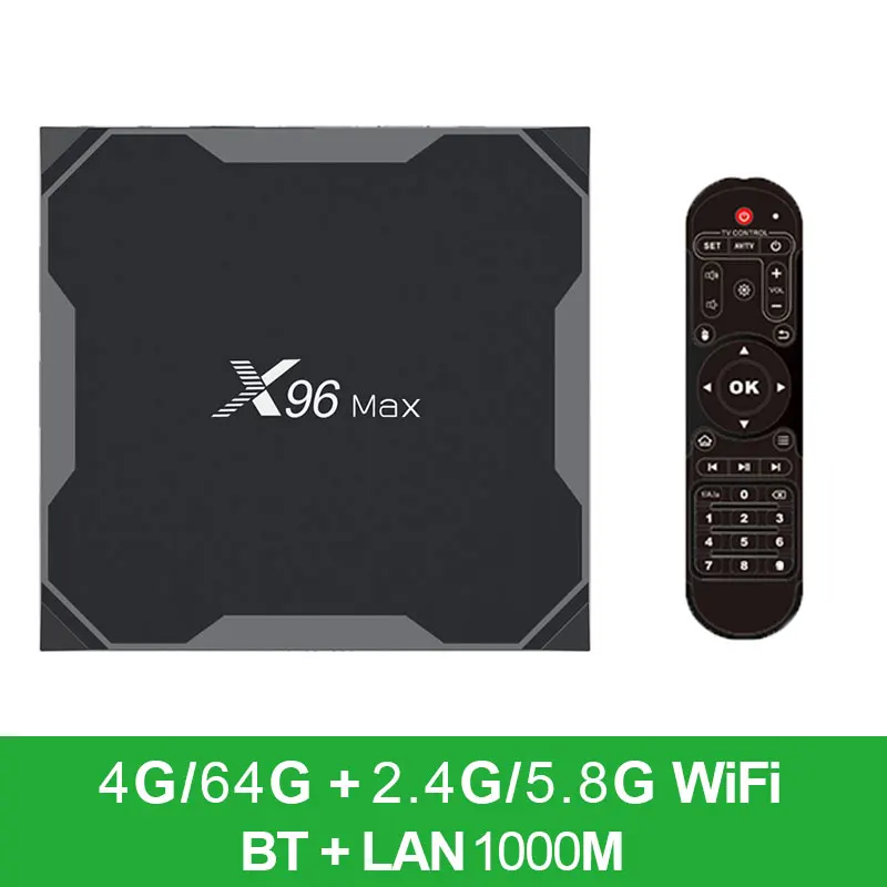 Android 8,1 ТВ приставка X96 MAX Amlogic S905X2 4 ГБ 32 ГБ 64 Гб ТВ приставка 2,4G и 5 ГГц Wifi 1000 м H.265 4 к медиаплеер смарт-бокс PK T95Q - Цвет: 4G64G