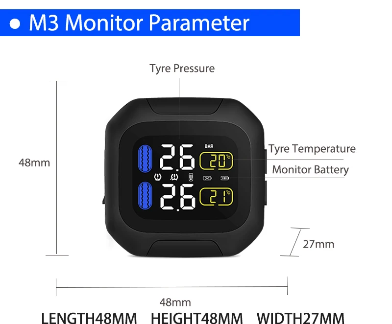 Беспроводной мотоцикл TPMS система контроля давления в шинах двигатель шины Aotu сигнализация 2 внешних датчика мото инструменты