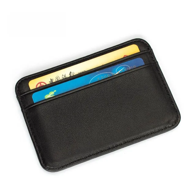 New 100% Sheepskin Genuine Leather Credit Card Case Mini ID Card Holder Small Purse For Man Slim Men's Wallet Cardholder 4
