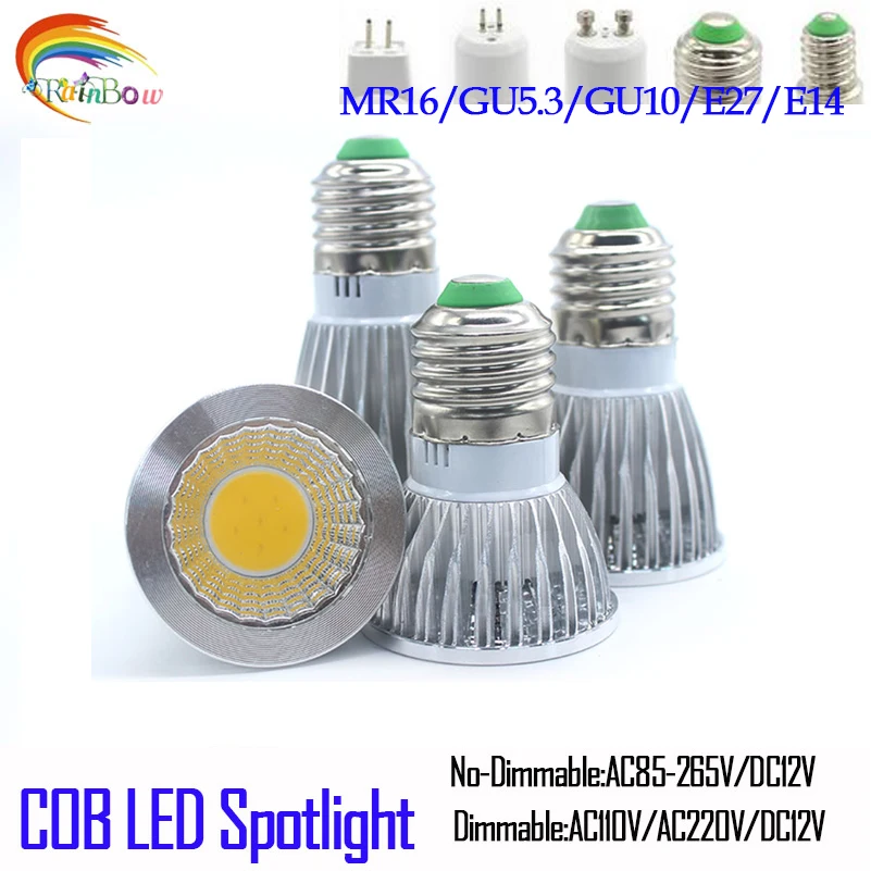

GU10 COB spotlight E27 110V 220V 230V E14 GU5.3 LED Bulb COB led Light 9W 12W 15W Cold Warm White led Lampada Led Bombillas