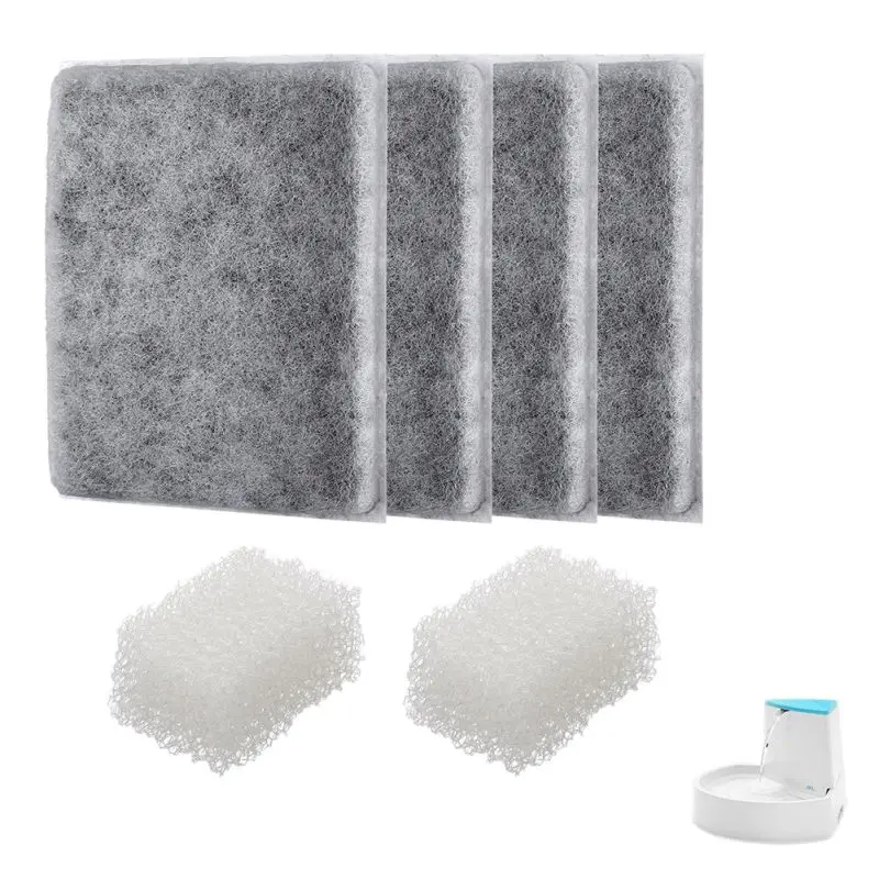 6 PCS Pet Cat Dog Water Fountain Filter Parts Corner Fit