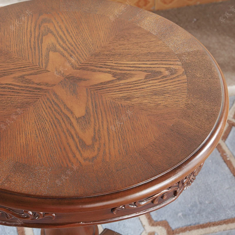 European Neo-classical solid wood coffee table modern retro corner a few old garden table American carved table