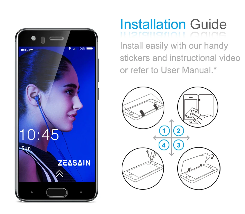 2 Pack Original ZEASAIN 2.5D 9H Full Cover Tempered Glass Screen Protector For Huawei Honor 9 Honor9 Protective Glass Film (2)