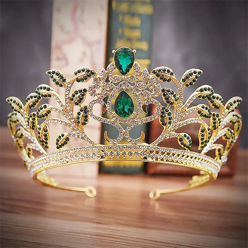 

Crystal Flower Leaf Bride Coronal Diadem Rhinestone Large Noiva Tiaras and Crown Wedding Hair Jewelry Accessories for Women JL