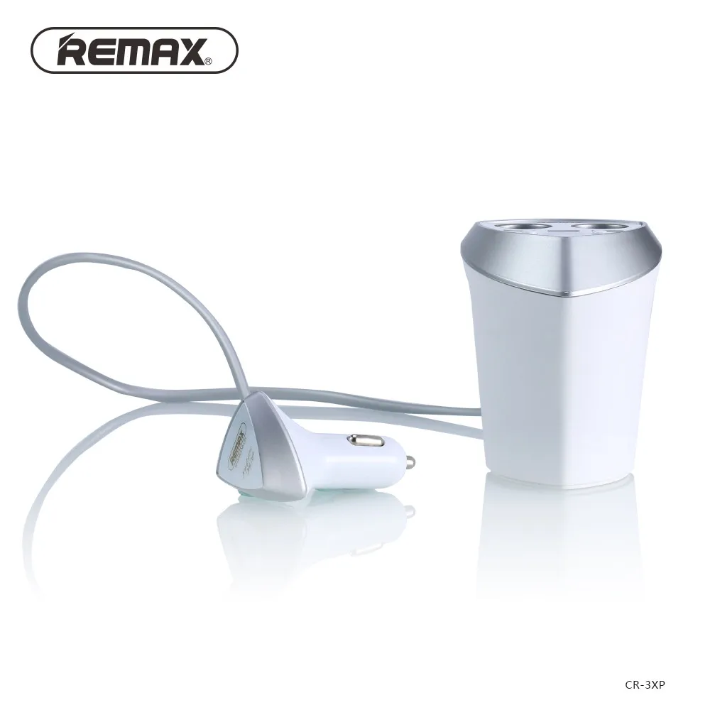 Remax Smart Car Cup 3 USB Автомобильное зарядное устройство прикуриватель дисплей напряжения прикуриватель розетка разветвитель для gps iPhone