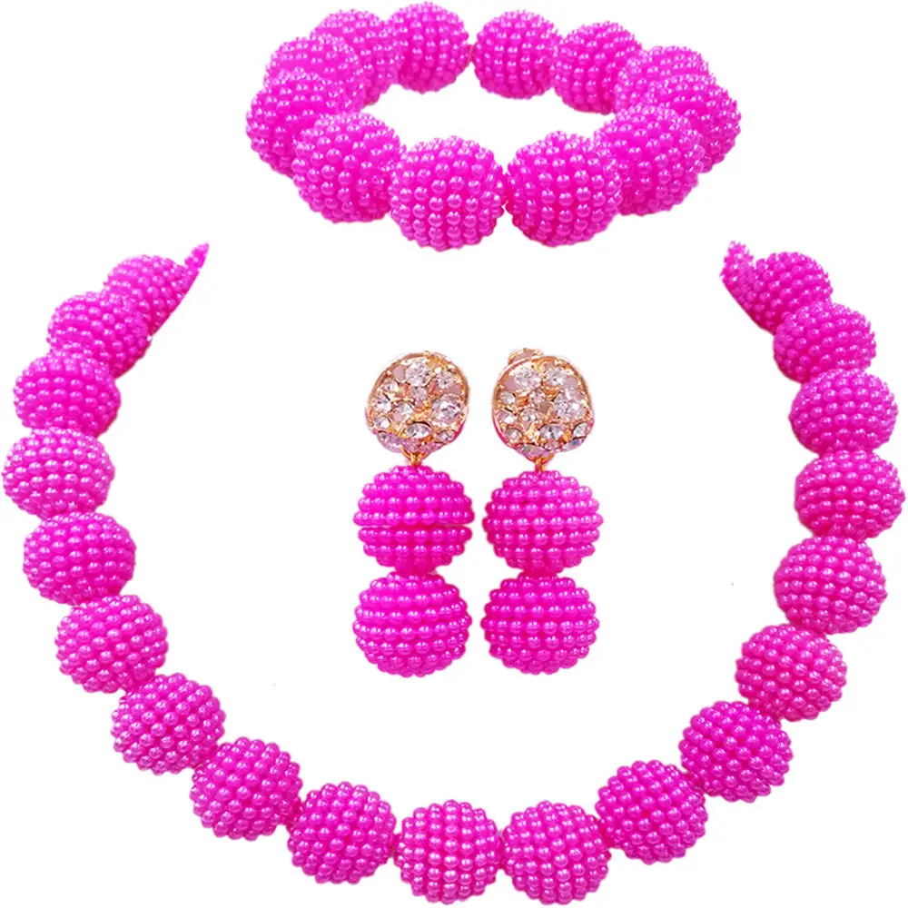Красивый розовый коралловый нигерийский Свадебный Африканский бисер набор ювелирных украшений для невесты партии ожерелье наборы 1ZZQ05