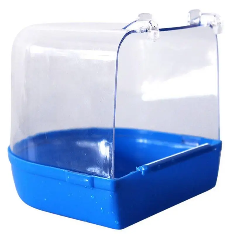 1 шт. пластиковый короб для ванны с птицей попугай для ванны Parakeet Lovebird Finch клетка для домашних животных подвесная миска Parakeet Birdbath - Цвет: Blue