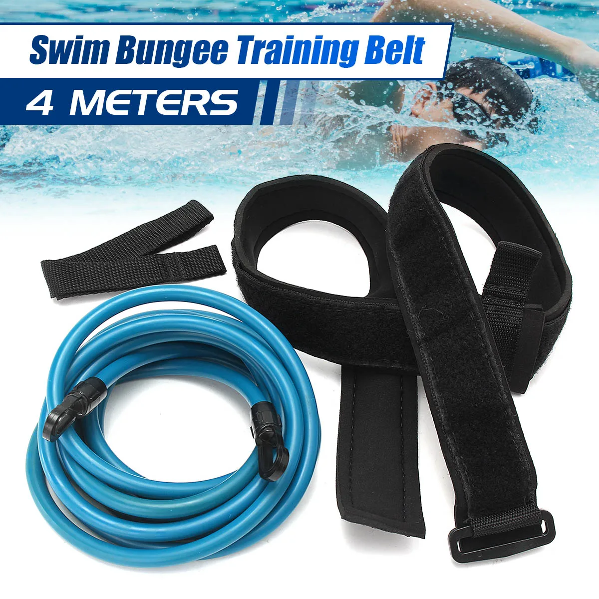 Новейший регулируемый 4 м ремень для плавания взрослых и детей|pool accessories|swimming pool