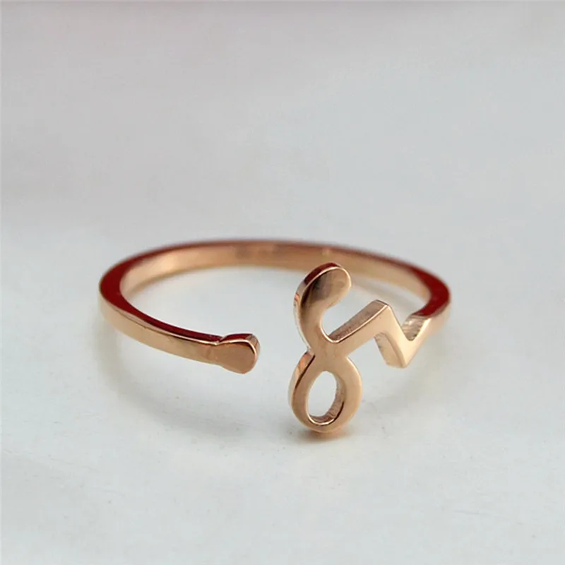 ROMAD 12 созвездия зодиака изысканное кольцо знак изысканное кольцо s розовое золото цвет титан сталь регулируемый размер женские кольца R4 - Цвет основного камня: Capricorn