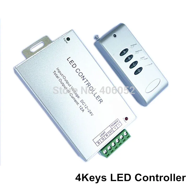

4set/lot Aluminum shell DC12V -24V 4 keys wireless rf remote controller for rgb led strip light