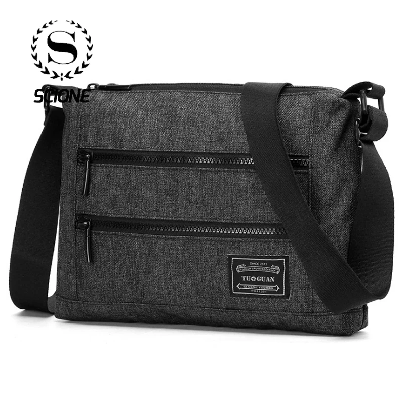 Scione الرجال بسيطة الصلبة حقائب كتف الأزياء Crossbody عارضة الأعمال حقائب قماش المدرسة الطالب السفر رسول حزمة