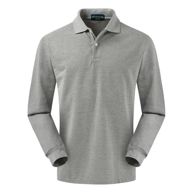 High quality 100% cotton Polo shirts men's long-sleeve autumn youth leisure lapel size top