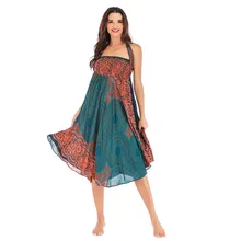 Женский длинный в стиле хиппи бохо цыганский Бохо цветы эластичный Цветочный Пояс юбка пляжный стиль grote maten dames kleding