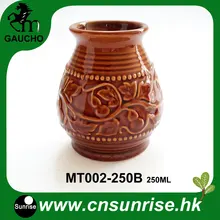 24 шт./партия, paragay Yerba mate Gourds Calabash керамические чашки Calabaza с выдавливающим узором Calabash, горячая Распродажа, MT002-250B