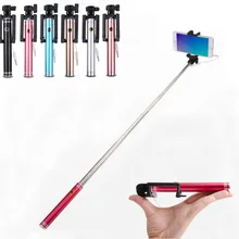 Многоцветный портативный Выдвижная ручной монопод мини проводной селфи палка для huawei iPhone 6 6S 7 Android-телефоны Samsung