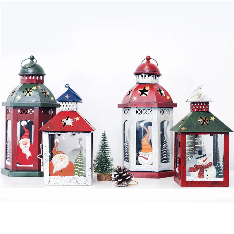 

Christmas Decorations Retro Windproof Candle Holder Ornaments Christmas Eve Gift Wrought Iron Candlesticks Christmas
