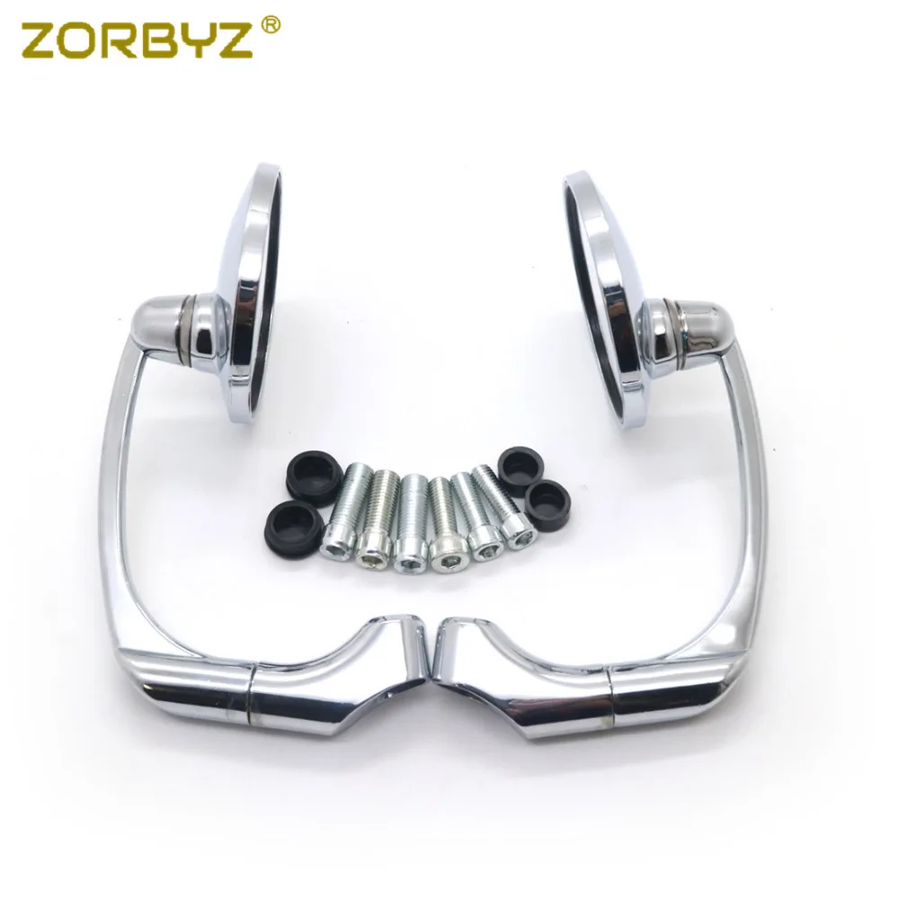 ZORBYZ хромированные мотоциклетные ретро круглые боковые зеркала заднего вида для