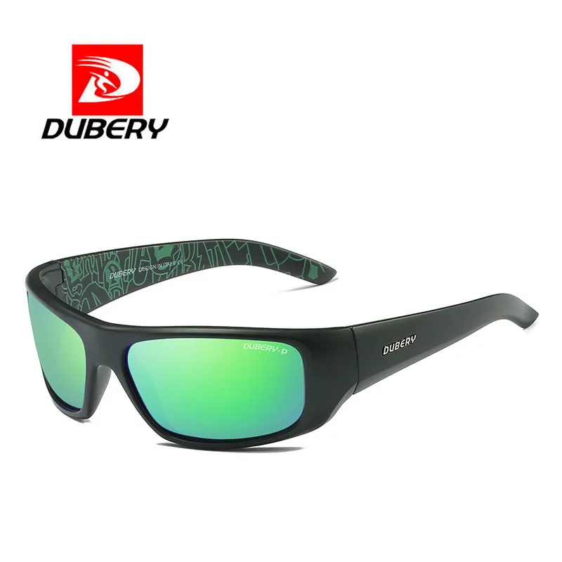 DUBERY, спортивные солнцезащитные очки, поляризационные, для мужчин, солнцезащитные очки, квадратные, для вождения, индивидуальные, цветные, зеркальные, Роскошные, брендовые, дизайнерские, на молнии, коробка - Цвет линз: 1418A6