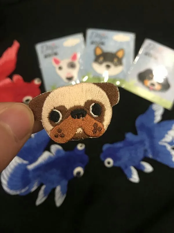 Cute Dogs Pug Bull Terrier Akita Delicate stitches cloth patches Iron Sew on stickers - Buyer's Show 4