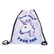Cute Unicorn 3D Printing Women Harajuku New Drawstring Bags Women bags Travel Backpack Drawstring Bag Cute Unicorn 3D Printing Women Harajuku New Drawstring Bags Women bags Travel Backpack Drawstring Bag