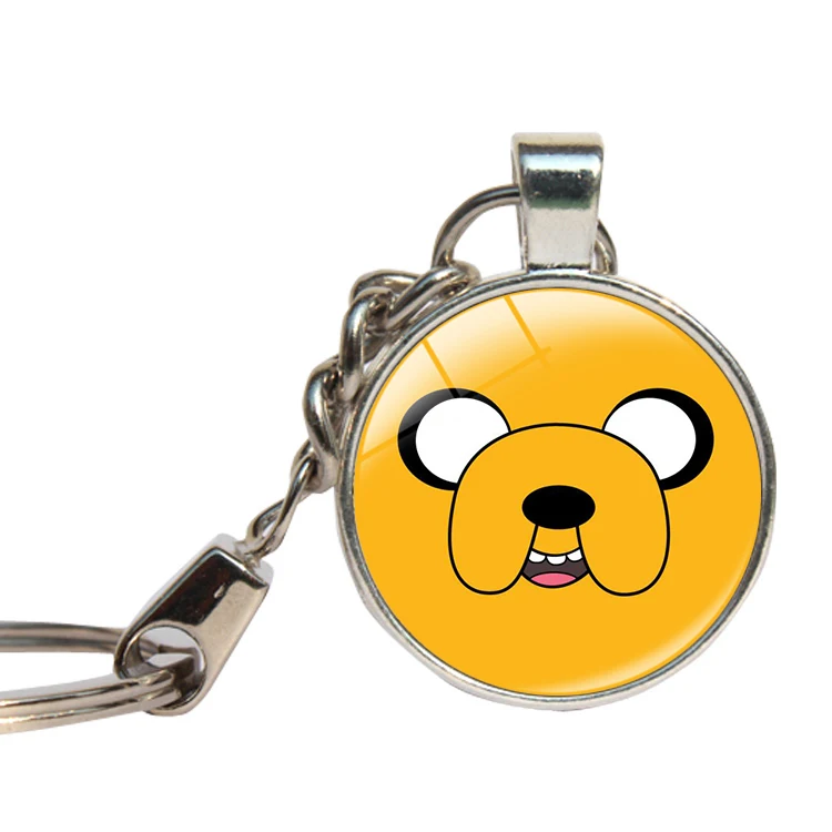 Adventure Time With Finn And Jake брелок со стеклянным кабошоном мультфильм на брелки стеклянный купол для ключа кольцо ювелирные изделия кулон брелок для ключей - Цвет: As Shown
