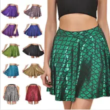 Новинка, 1 шт., сексуальная женская мини-юбка с 3D цифровой печатью в виде рыбьей чешуи, короткая плиссированная юбка в виде рыбьего хвоста