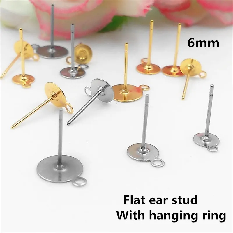 

Wholesale Ear Stud With Hanging Ring Round Tray Base Earring Jewelry Diy Earrings Making Jewelry Findings For Women Pendientes