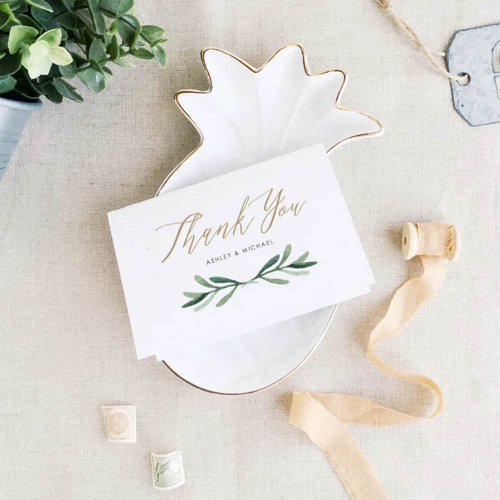 Personalized Wedding Thank You Card or Custom Name Save The Date