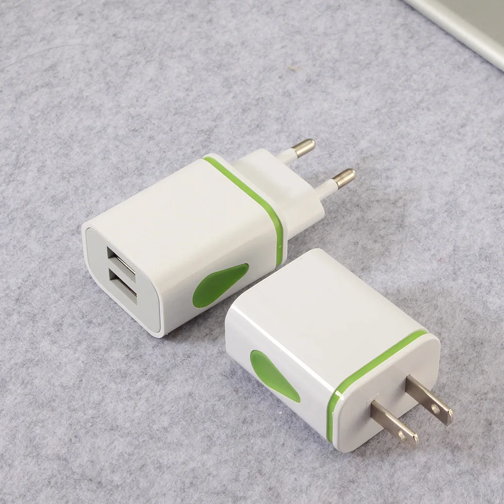 2 порта USB зарядное устройство для телефона с европейской вилкой настенное устройство-адаптер микро-зарядка данных для iPhone huawei светодиодный светильник USB ЗУ для мобильного телефона