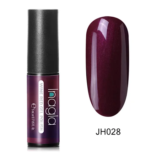 Inagla, 5 мл, винно-красный и телесный цвет, Гель-лак для ногтей, замачиваемый, светодиодный, УФ-гель, штамповка, лак для ногтей, гель-лаки для маникюра - Цвет: JH028