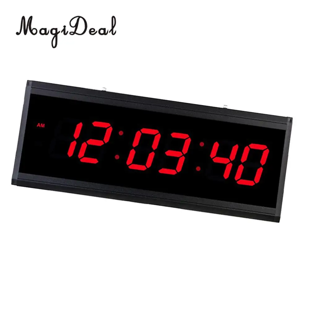 18'' Extra Large LED Screen Clock 24H Time Indoor Projection Clocks Displaying EU Plug in Red/Blue/Green