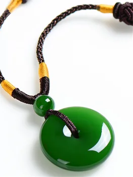 

Natural hetian yu ping clasp pendant necklace for lovers and lovers/