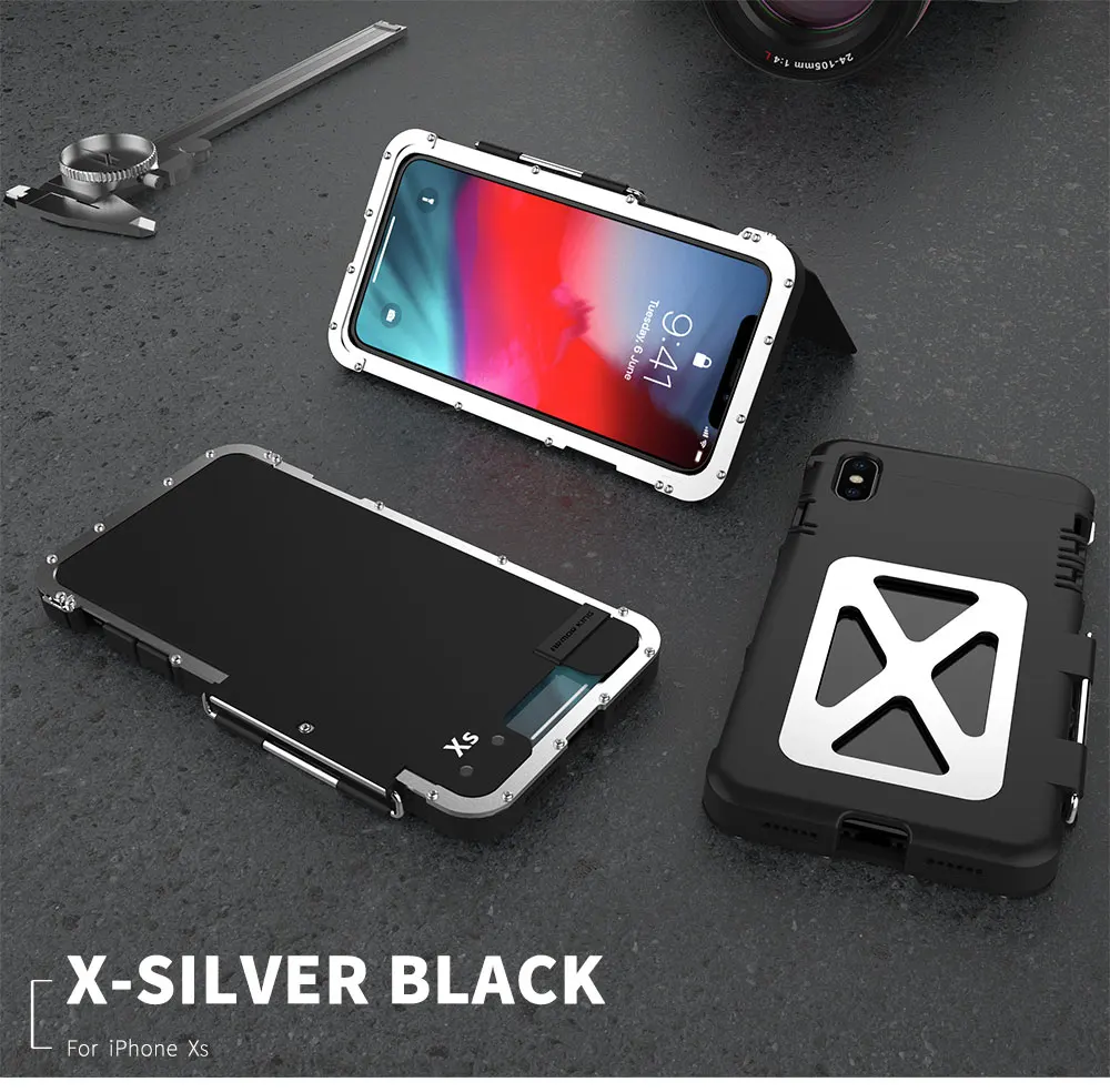 Homem de Ferro para Iphone Móvel para Iphone R-just Original Armadura Inoxidável xs Flip Telefone Case Metal Max xr x Rei Aço 17 Cheap Estojos dobráveis