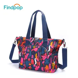 Findpop бренд с цветочным принтом Для женщин сумки на плечо большой Ёмкость Crossbody сумки для Для женщин 2018 Новый 2 размеров Повседневное сумки на