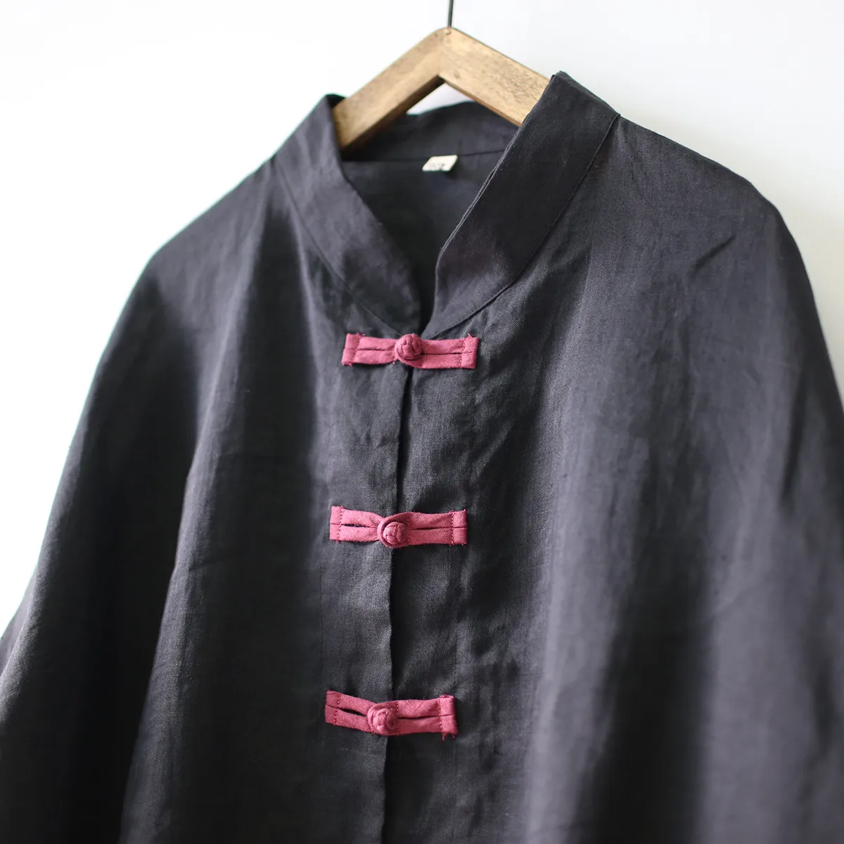 Johnature, Осенние винтажные рубашки для женщин, Однотонные блузки со стоячим воротником, новинка, осенние женские рубашки в китайском стиле, высокое качество