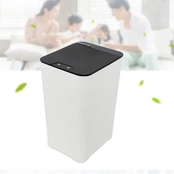 

12L Intelligent Induction Storage Bin Home Living Room Bathroom Kitchen Bedroom Creative With Cover Automatic Trash Can Large