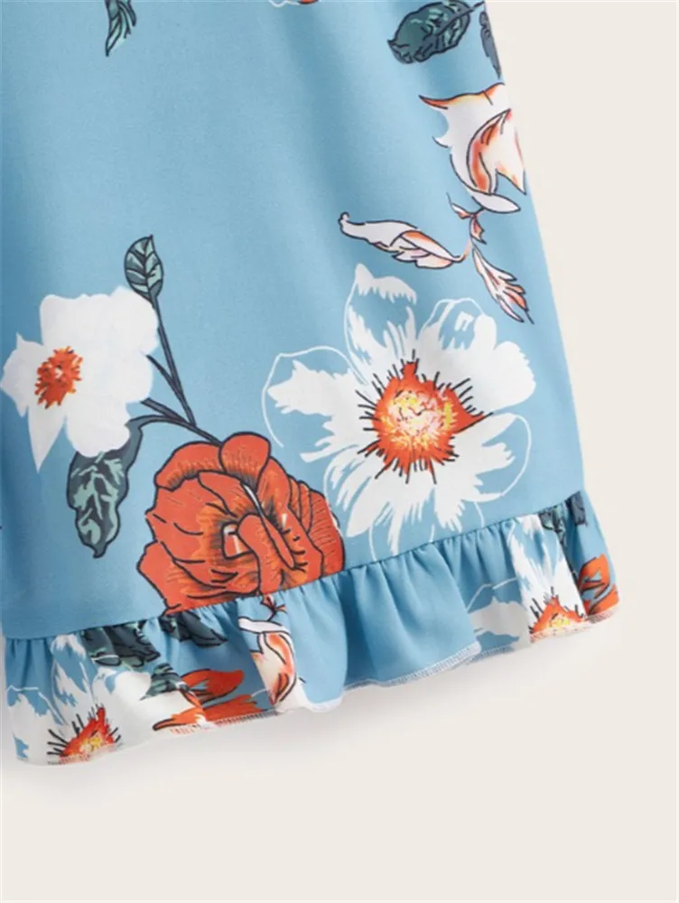 Boho стильные женские боди Новые Летние повседневные без рукавов с цветочным принтом с v-образным вырезом клубный пляжный короткий комбинезон плейсьют