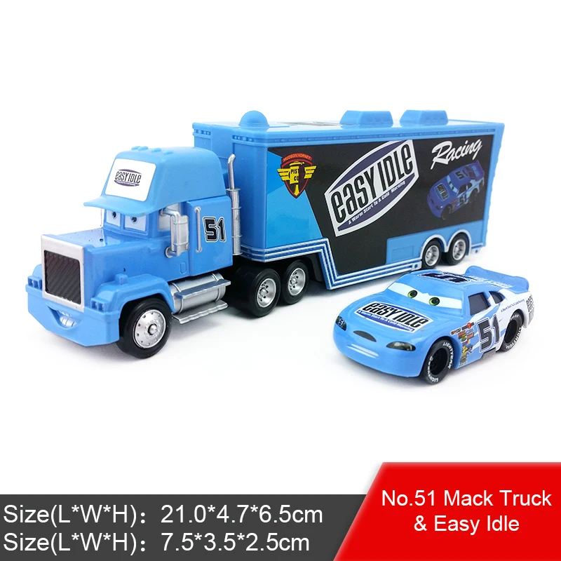 Disney Pixar Cars 2 3 Lightning McQueen Jackson Storm Mack Uncle Truck King 1:55 автомобиль из литого металла игрушка для детей подарок - Цвет: Mack and No.51