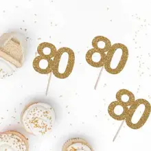 Индивидуальный номер блеск 60th 70th 80th с изображением пирожного на день рожденья топперы крещение крещения торт украшения doughnut выбор еды