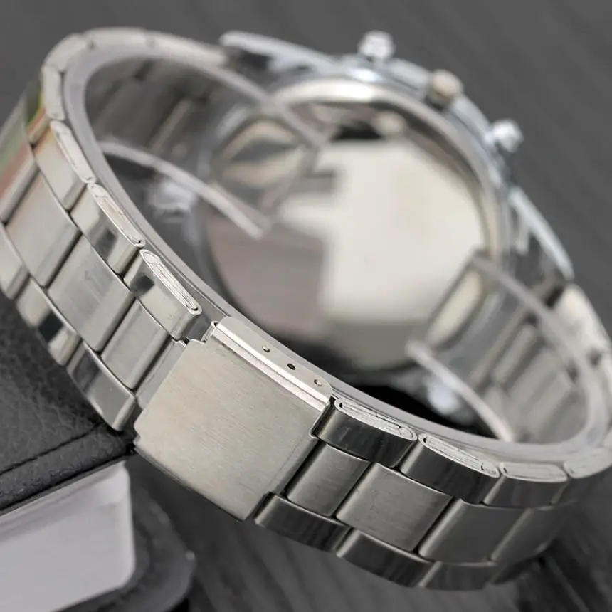 Мужские часы из нержавеющей стали, наручные аналоговые кварцевые часы с датой, мужские роскошные брендовые водонепроницаемые часы, спортивные наручные часы