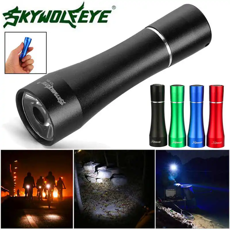 Super Bright SKYWOLFEYE 1W 1-Mode Aluminum Alloy LED Flashlight Torch Mini Tactical Light powerful led flashlight #4A31 (20)