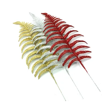 

10 pcs Christmas Ornaments Christmas Tree Branches Foliage New Year Decoration Flower Grass Hollow Simulation Fake Flower Leaf